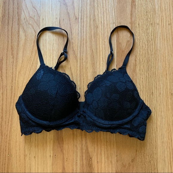 Aerie black lace push up convertible bra - Picture 2 of 8